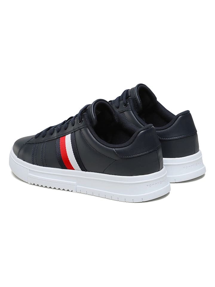 Tommy Hilfiger Shoes Leder-Sneakers in Schwarz/ Weiß günstig kaufen