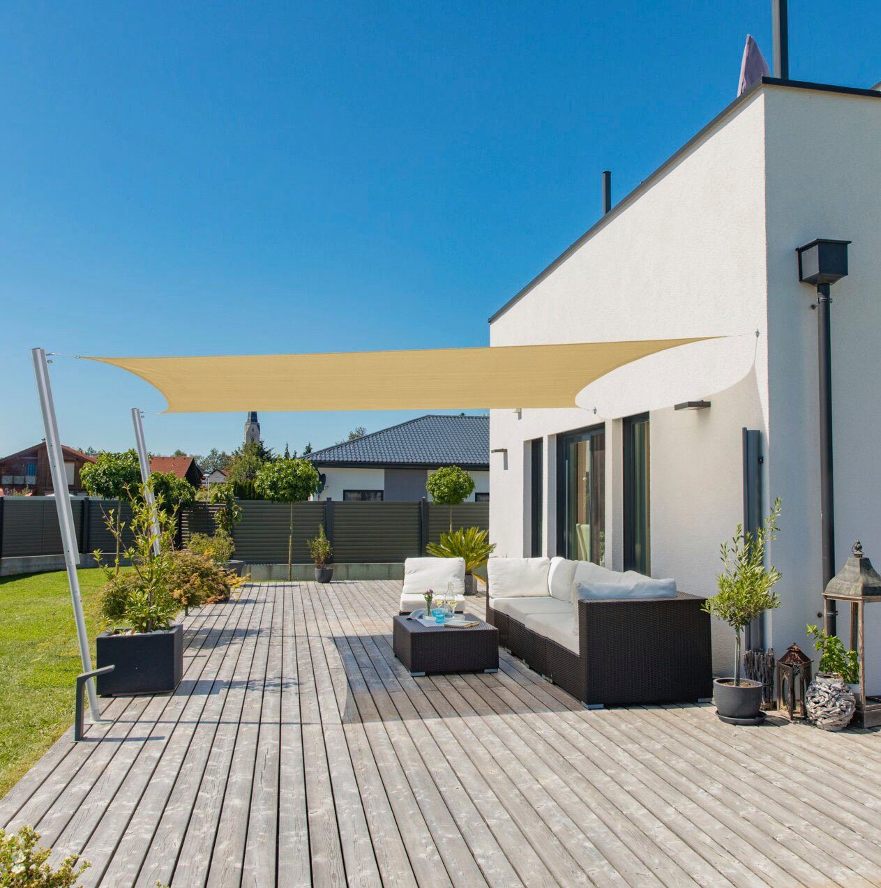 Windhager Sonnensegel Capri Rechteck, 4x5m, champagner