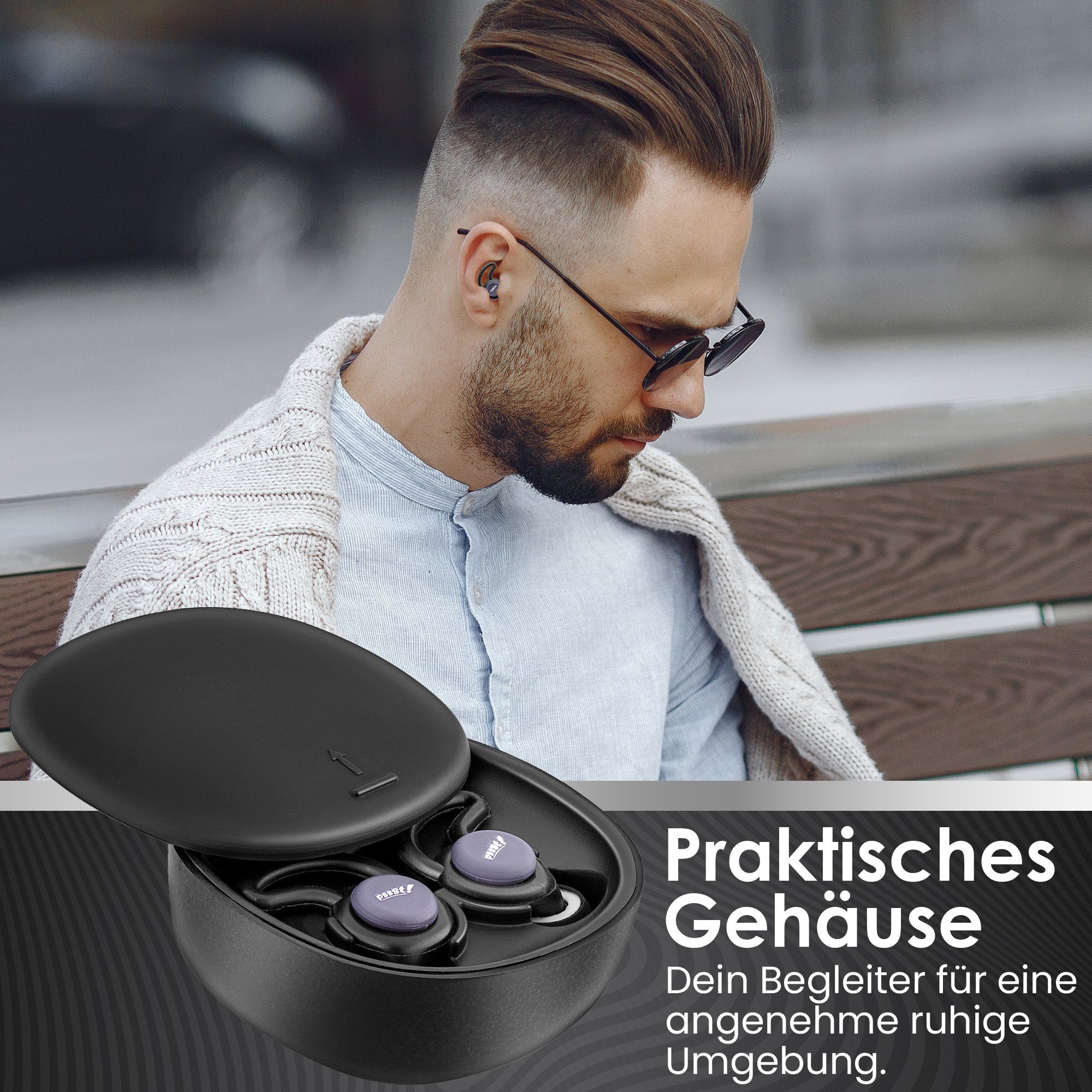 Pssst! Gehörschutzstöpsel Silikon Ohrstöpsel zum schlafen, Weicher & Bequemer Gehörschutz, mehr Fokus, besser schlafen mit einer Geräuschreduzierung bis 40db