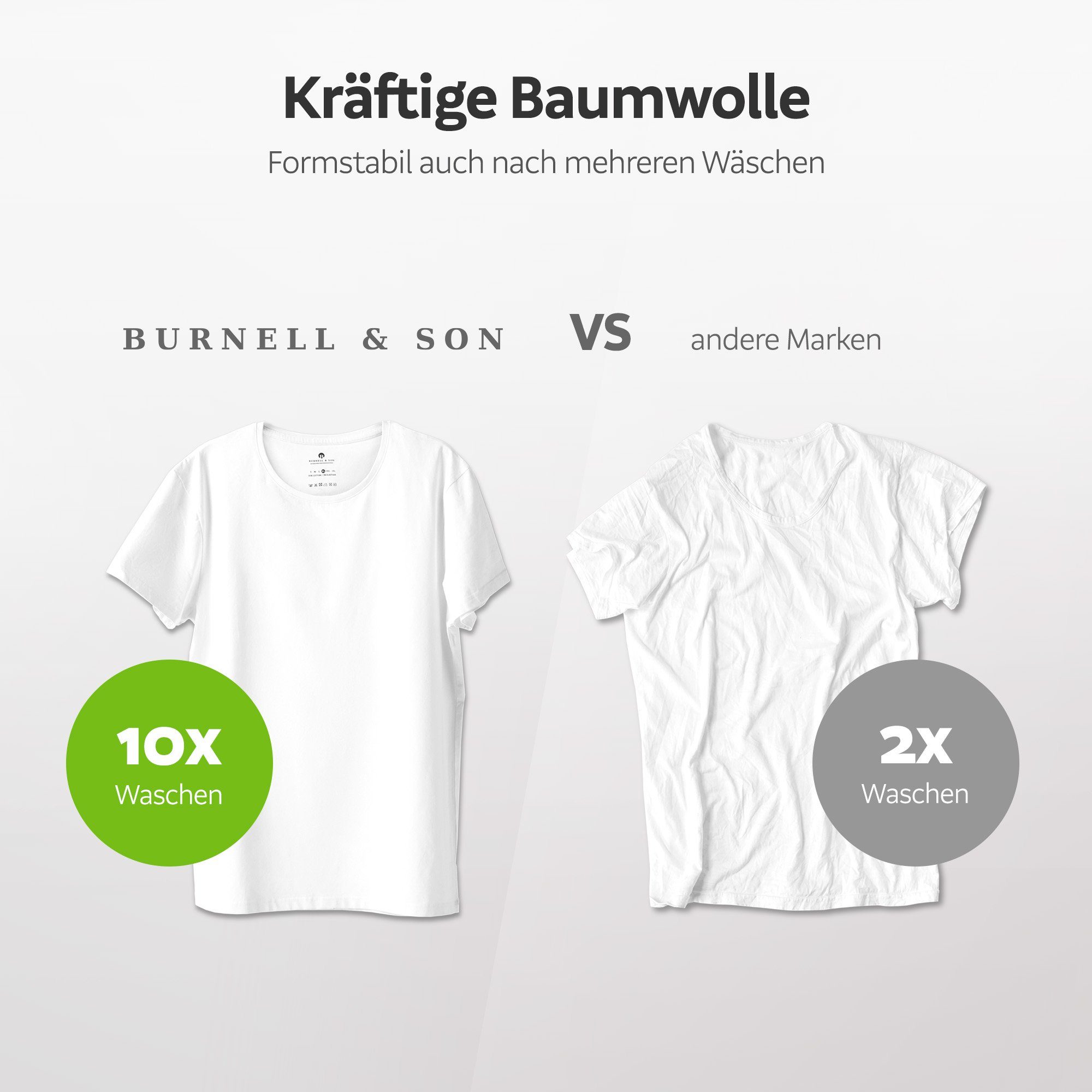 Burnell & Son T-Shirt Tshirt Herren aus 100% Baumwolle Regular Fit Basic Männer Set (S-5XL) (Packung, 3-tlg., 3er-Pack) in Unifarbe