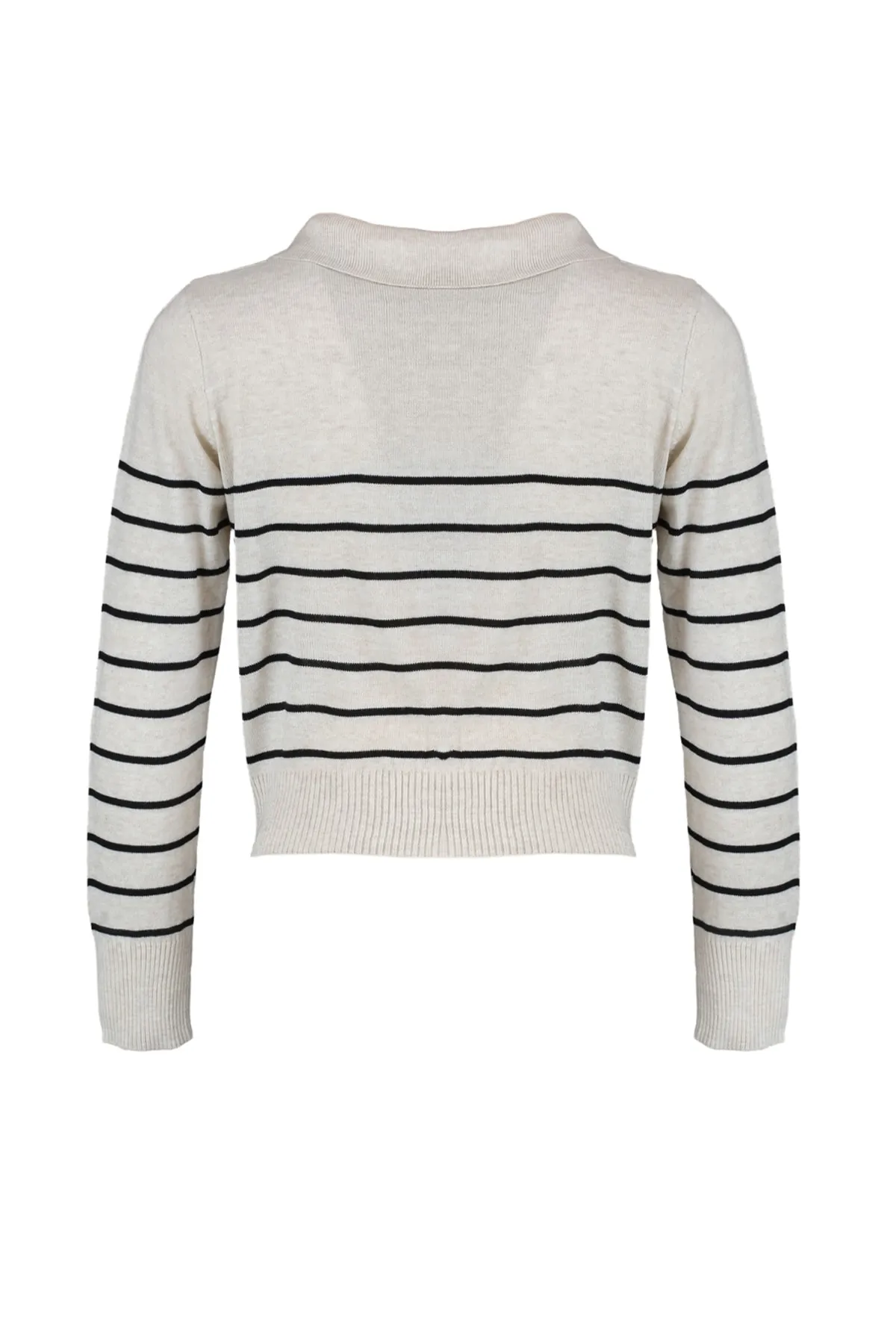 Trendyol Collection  Beigefarbene Strickjacke mit Rollkragen