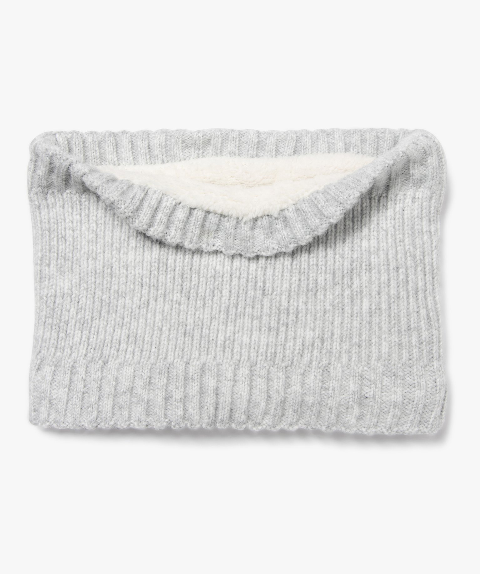 Snood en grosse maille douillette doublée fourrure imitatio... gris | GEMO