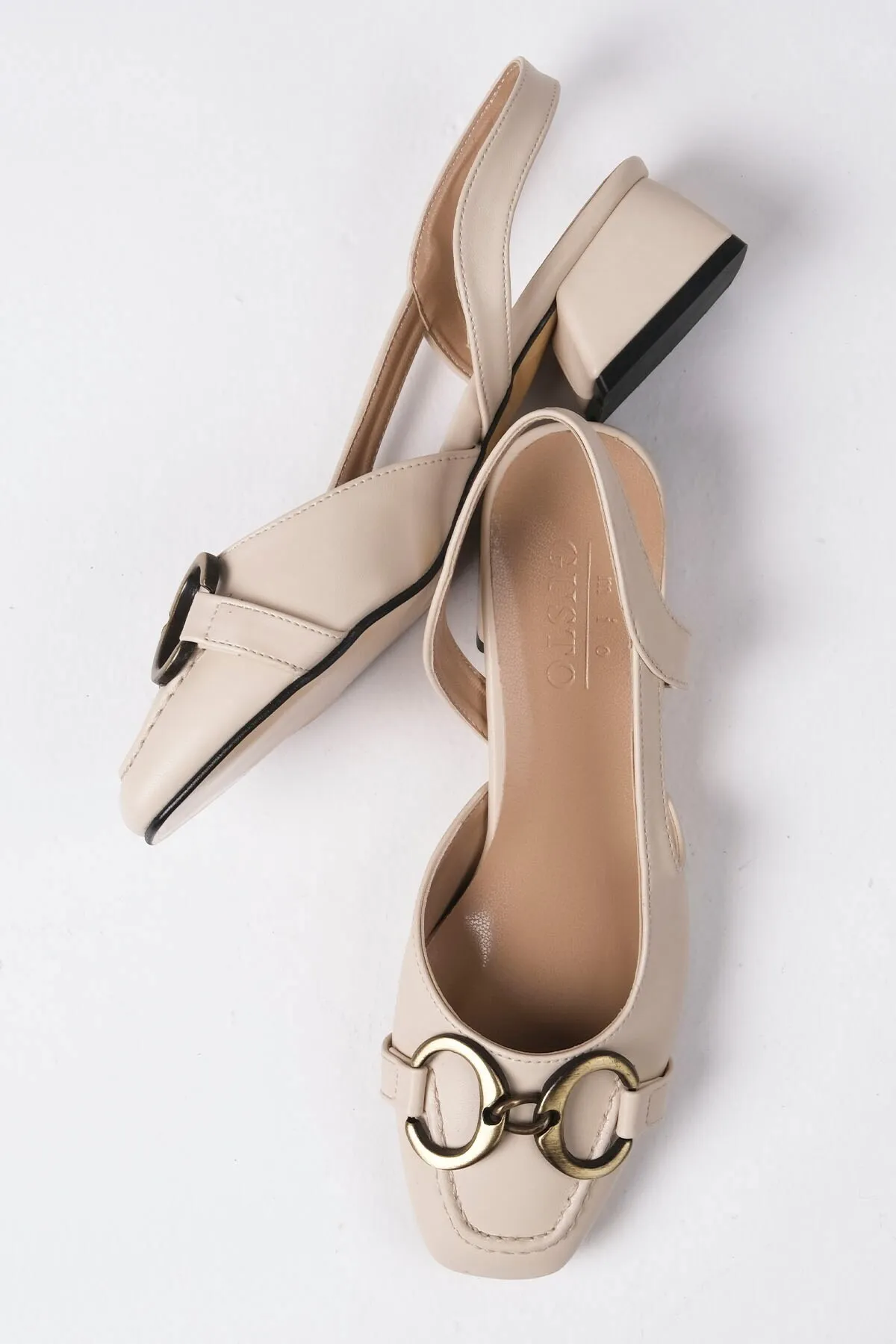 Mio Gusto  High Heels - Beige - Blockabsatz