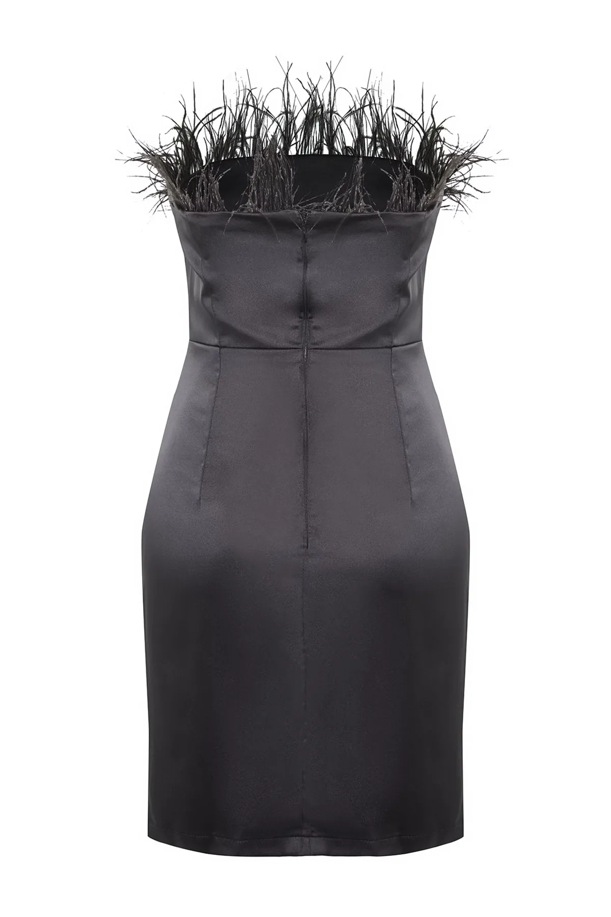 Trendyol Collection  Schwarzes, zweireihiges, gefüttertes Satin-Elegantes Abendkleid TPRSS23EL00019