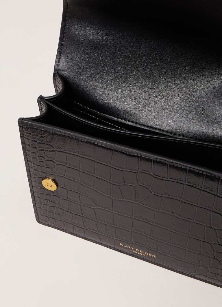 Kurt Geiger Leather crossbody bag with croc texture