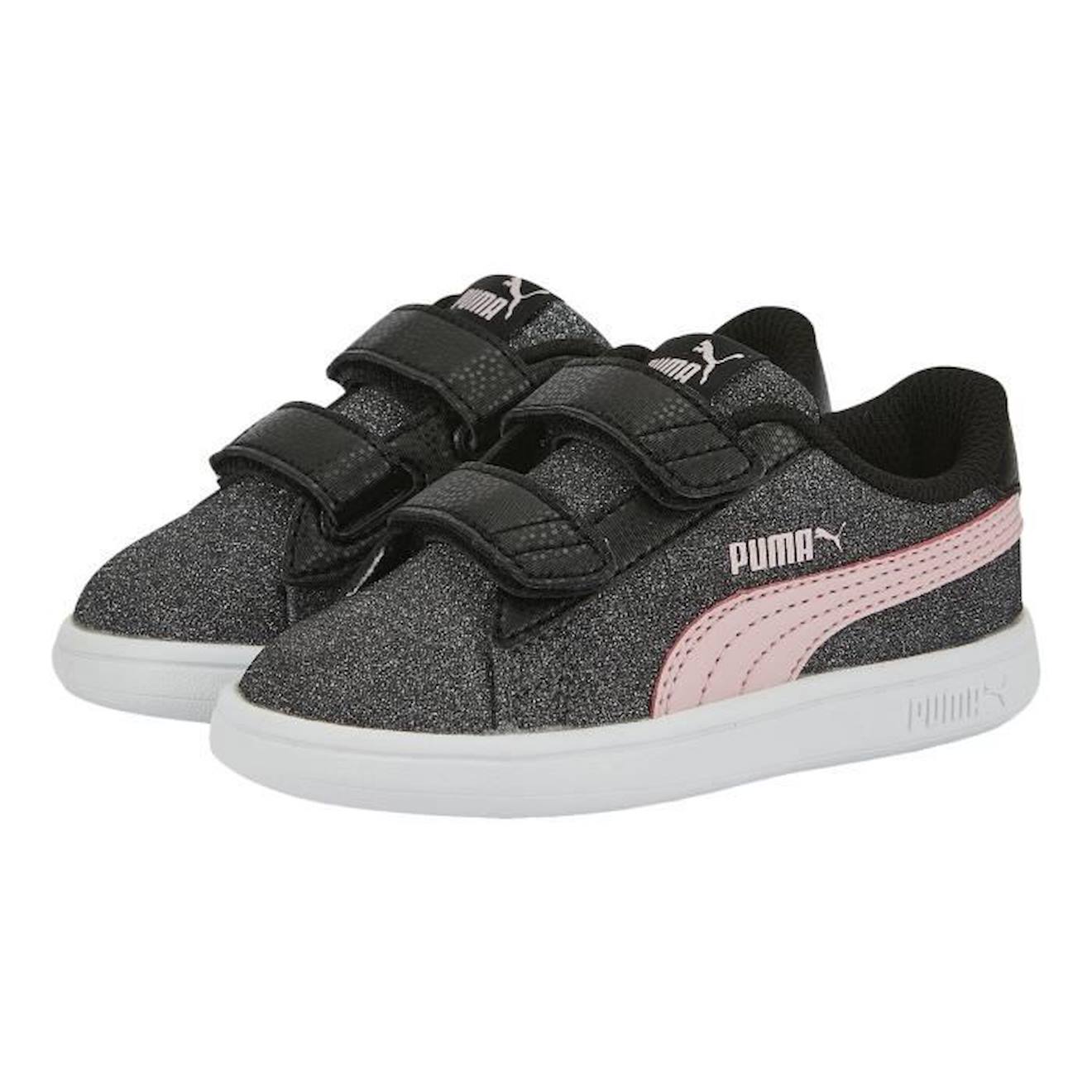 Basket Cuir Enfant Puma Smash V2 Glitz noir