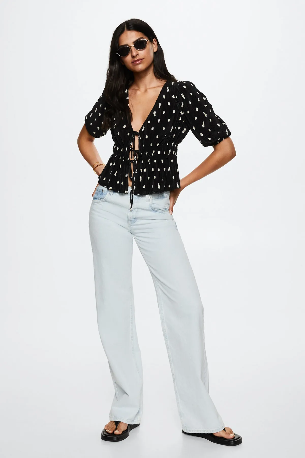 MANGO  Schwarze Damenbluse 37042004