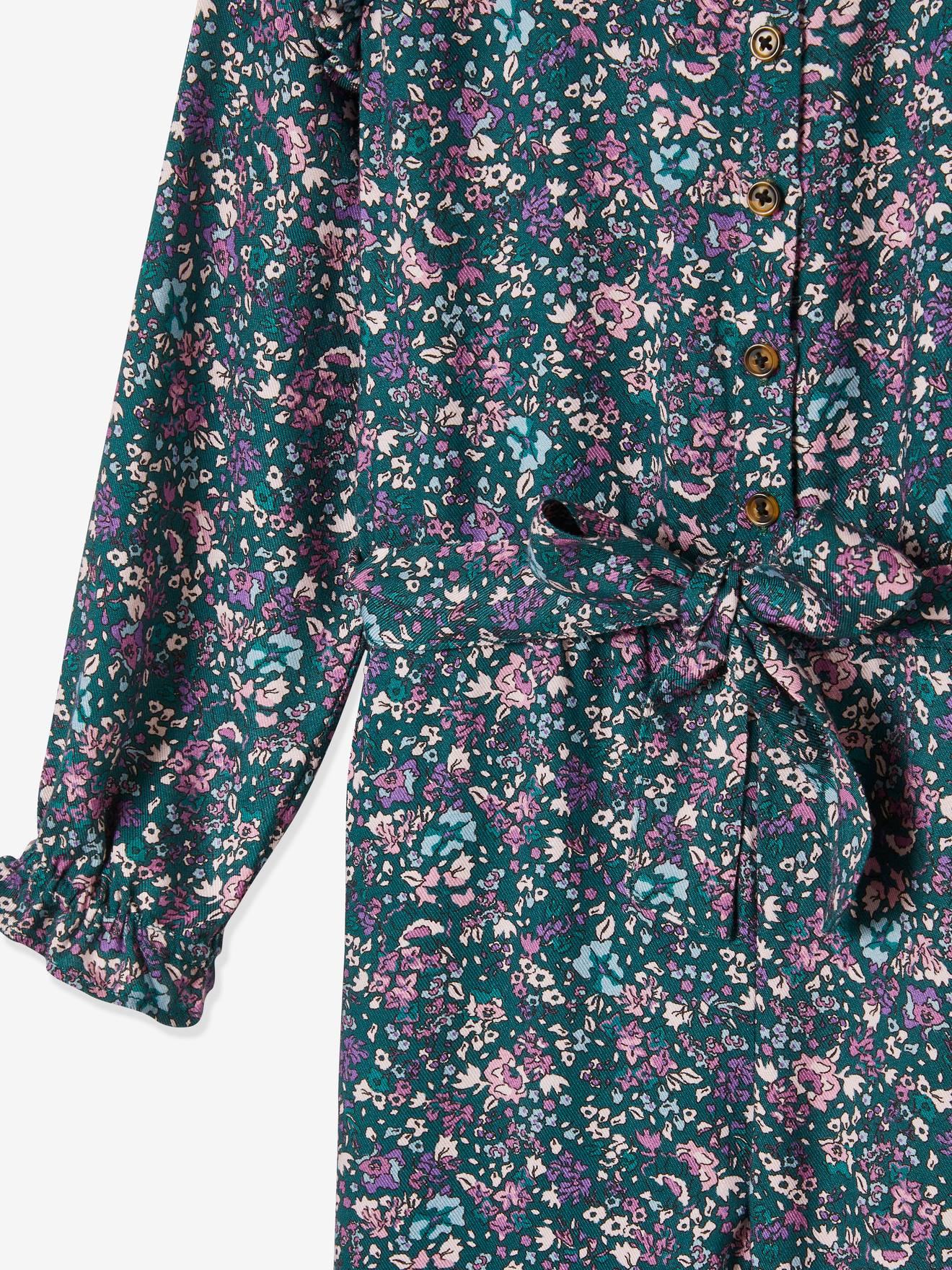 Vertbaudet Mädchen Jumpsuit - grün bedruckt