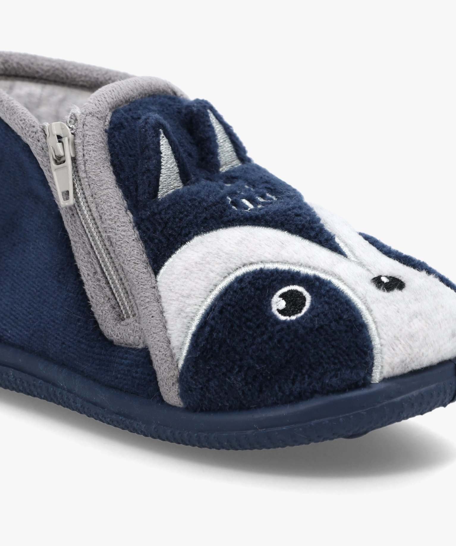 Chaussons Garçon bottillons en velours raton-laveur bleu | GEMO