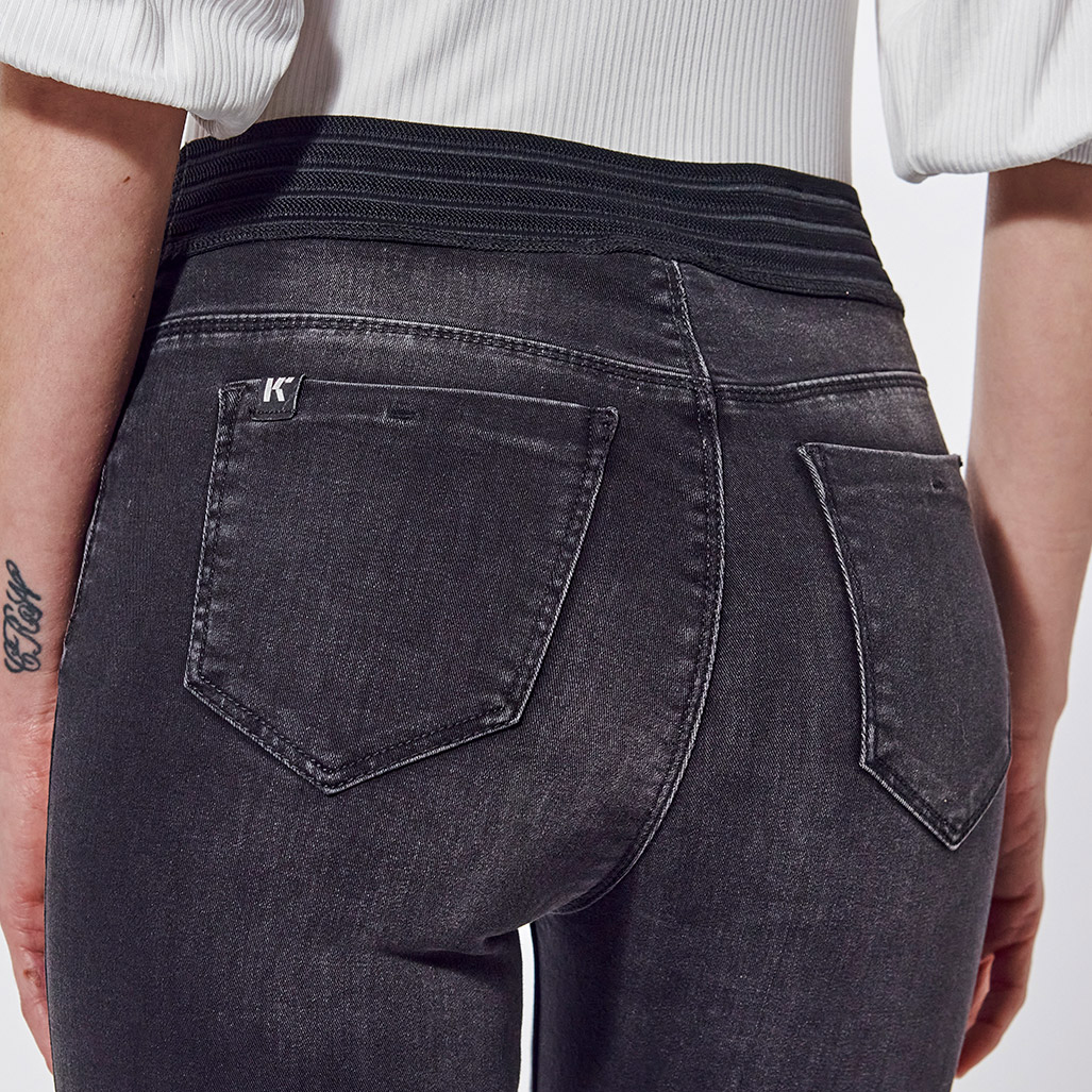 SABLE  Jegging noir Femme effet délavé