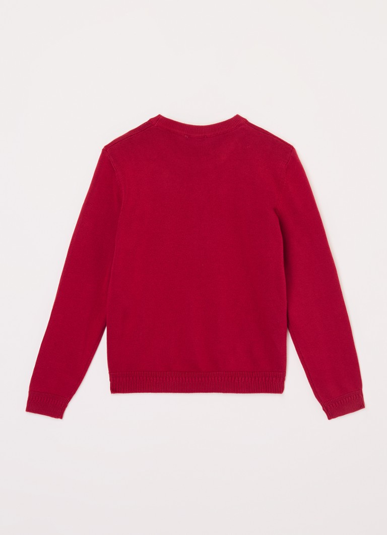 Pulover Benetton din tricot fin cu logo brodat