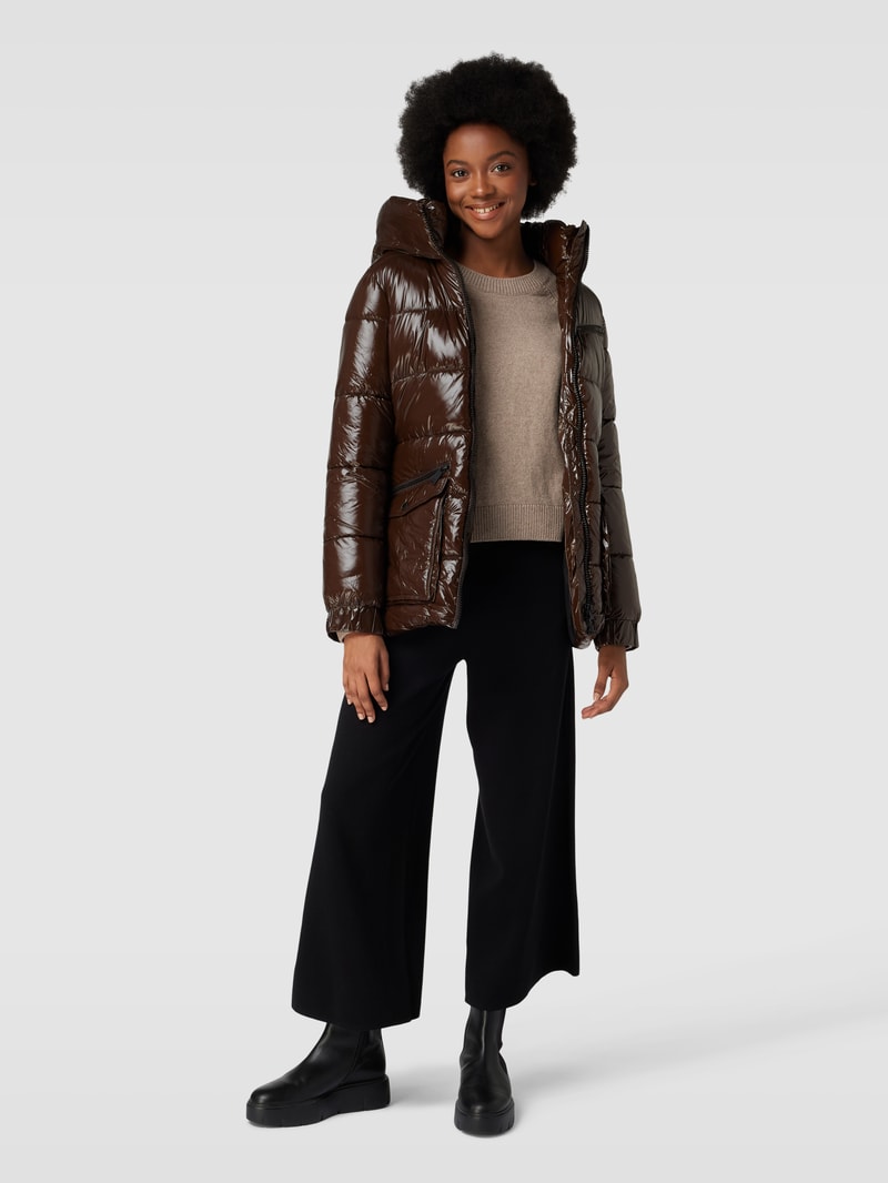 Steppjacke mit Gürtel in schokobraun