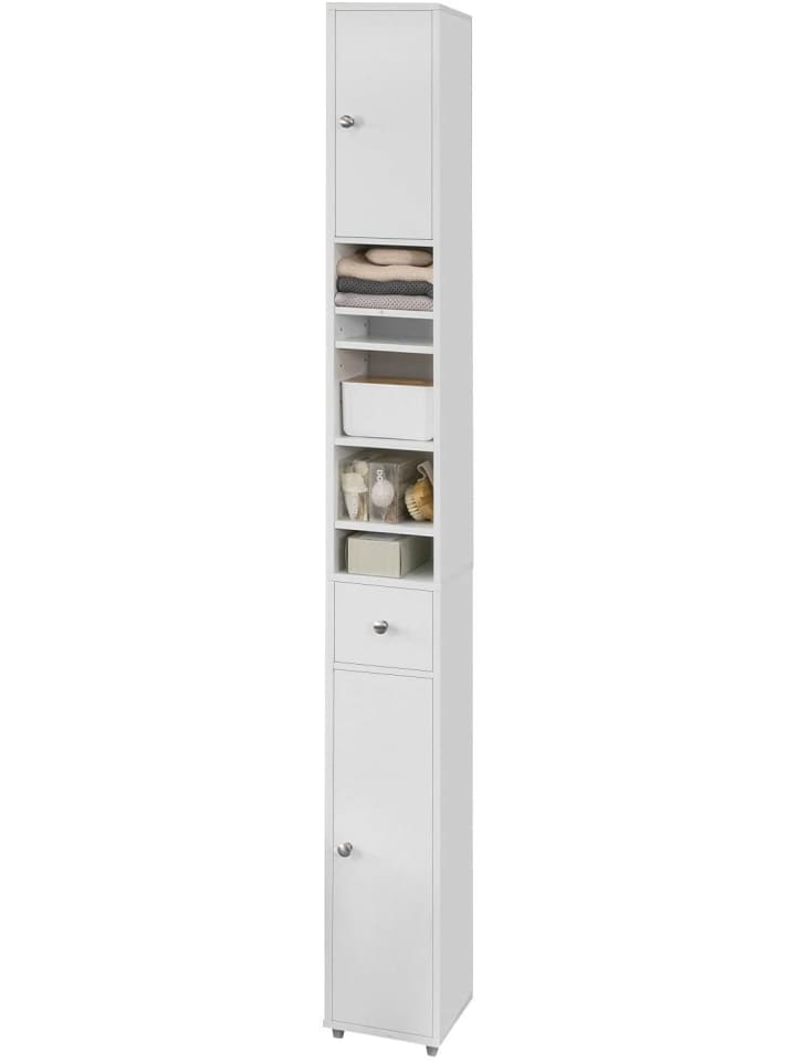 SoBuy Badezimmer-Hochschrank in Weiß - (B)20 x (H)180 x (T)20cm günstig kaufen onesize