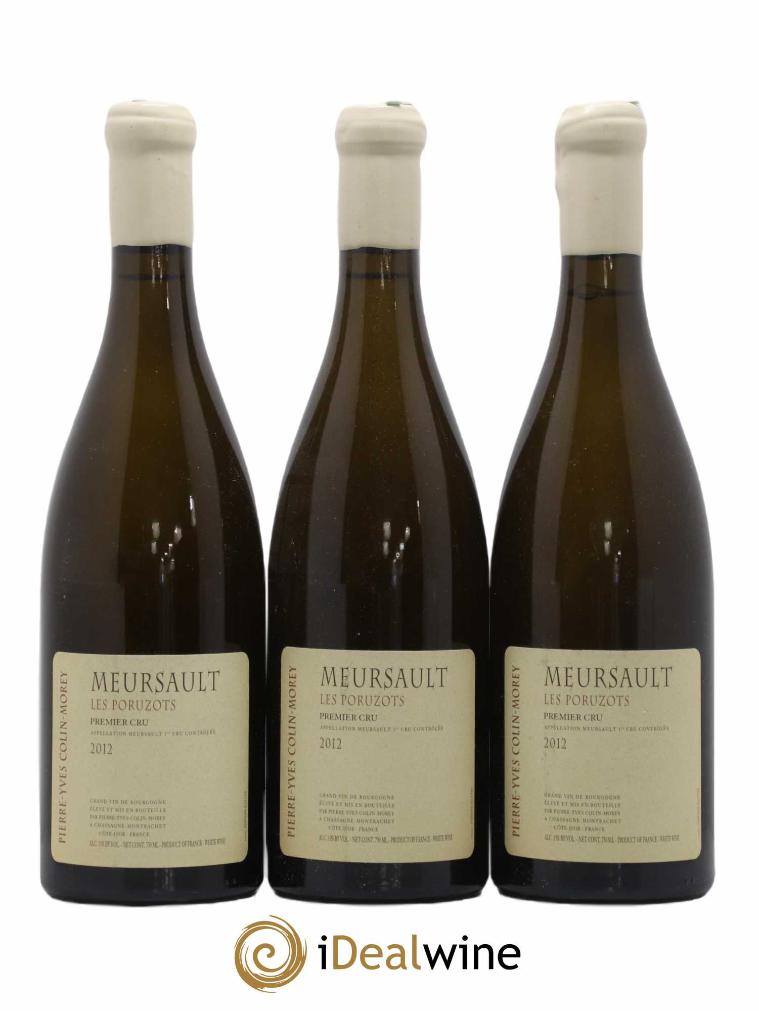 Meursault 1er Cru Les Poruzots Pierre-Yves Colin Morey  2012 - Lot de 3 Bouteilles