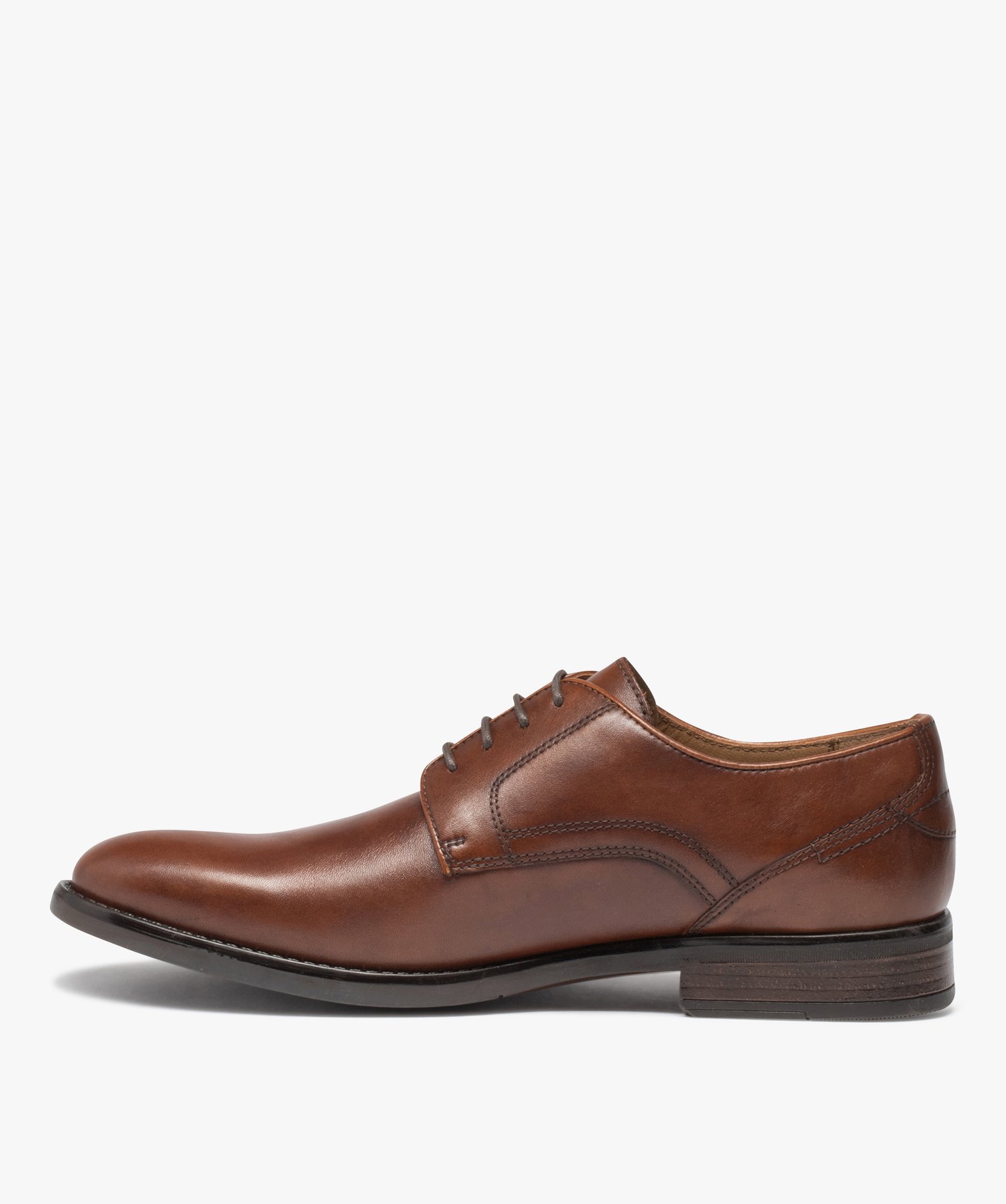 Derbies homme unies en cuir à lacets ronds marron | GEMO