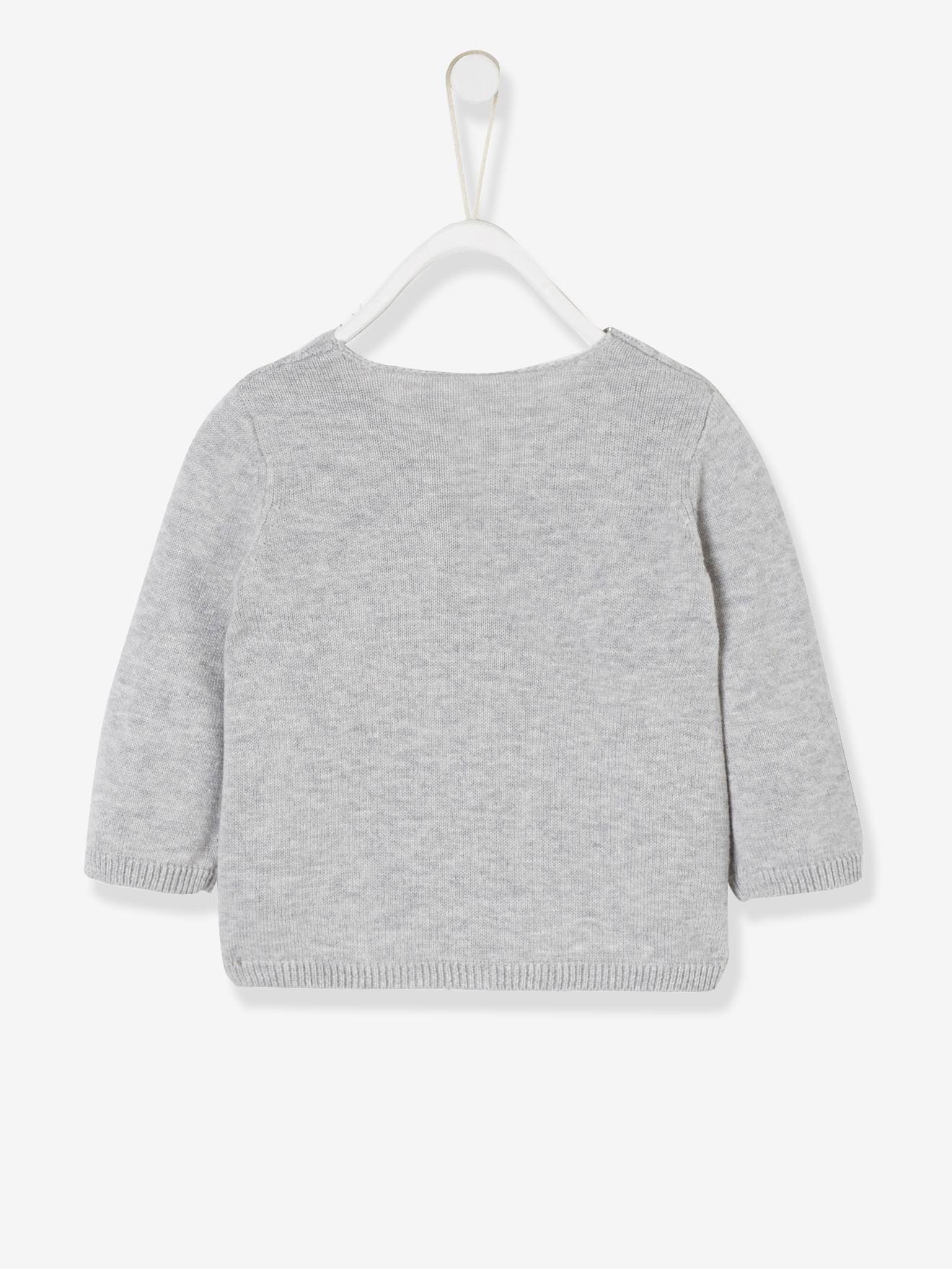 Vertbaudet Bio-Kollektion: Strickjacke für Neugeborene Oeko-Tex - grau meliert