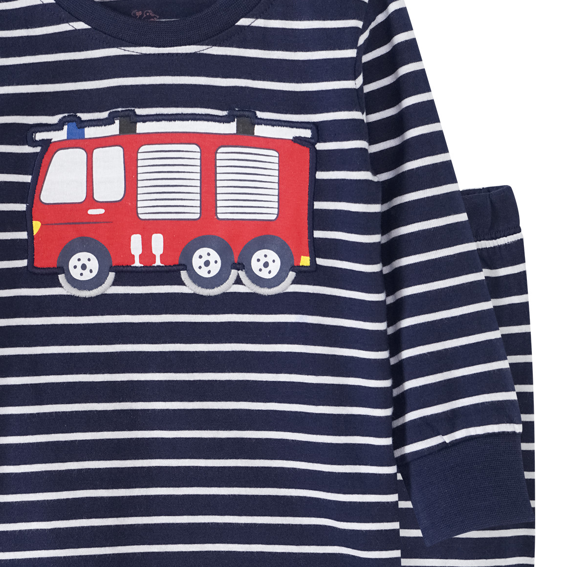 Kinder Schlafanzug mit Feuerwehr-Applikation