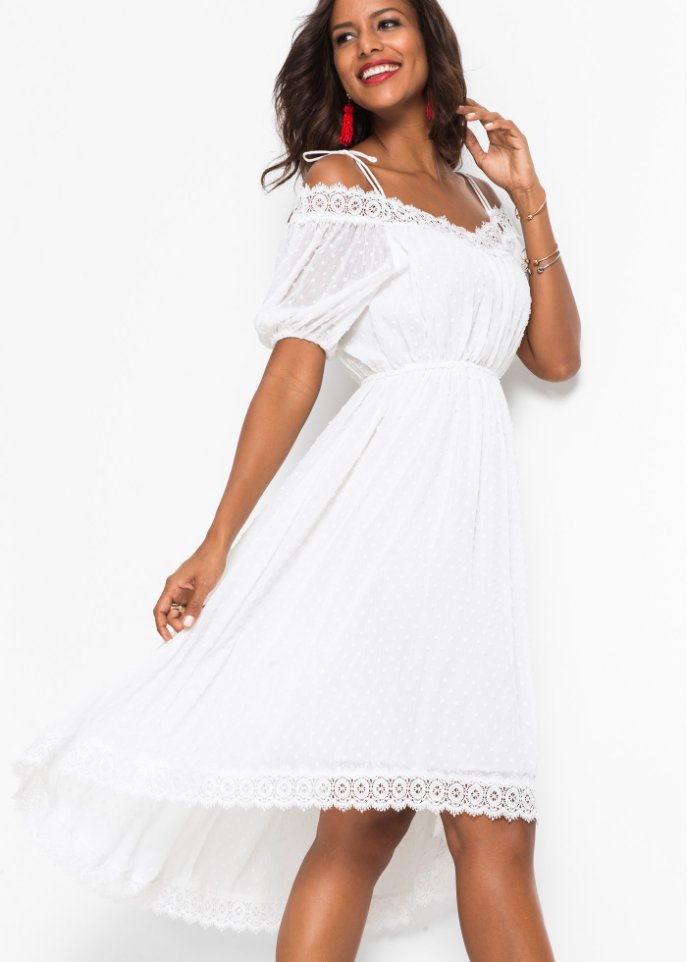 Cold-Shoulder-Kleid mit Spitze