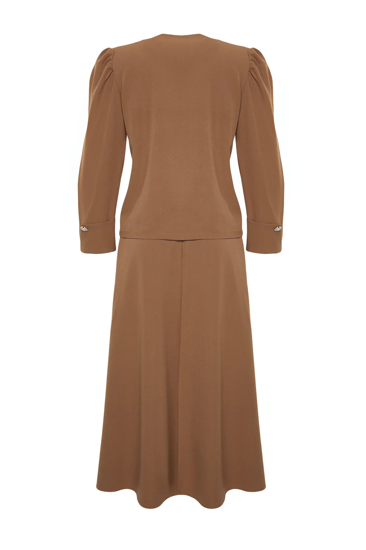 Trendyol Modest  Set aus Jacke, Rock, Oberteil und Unterteil aus gewebtem Nerzstoff TCTSS24US00063
