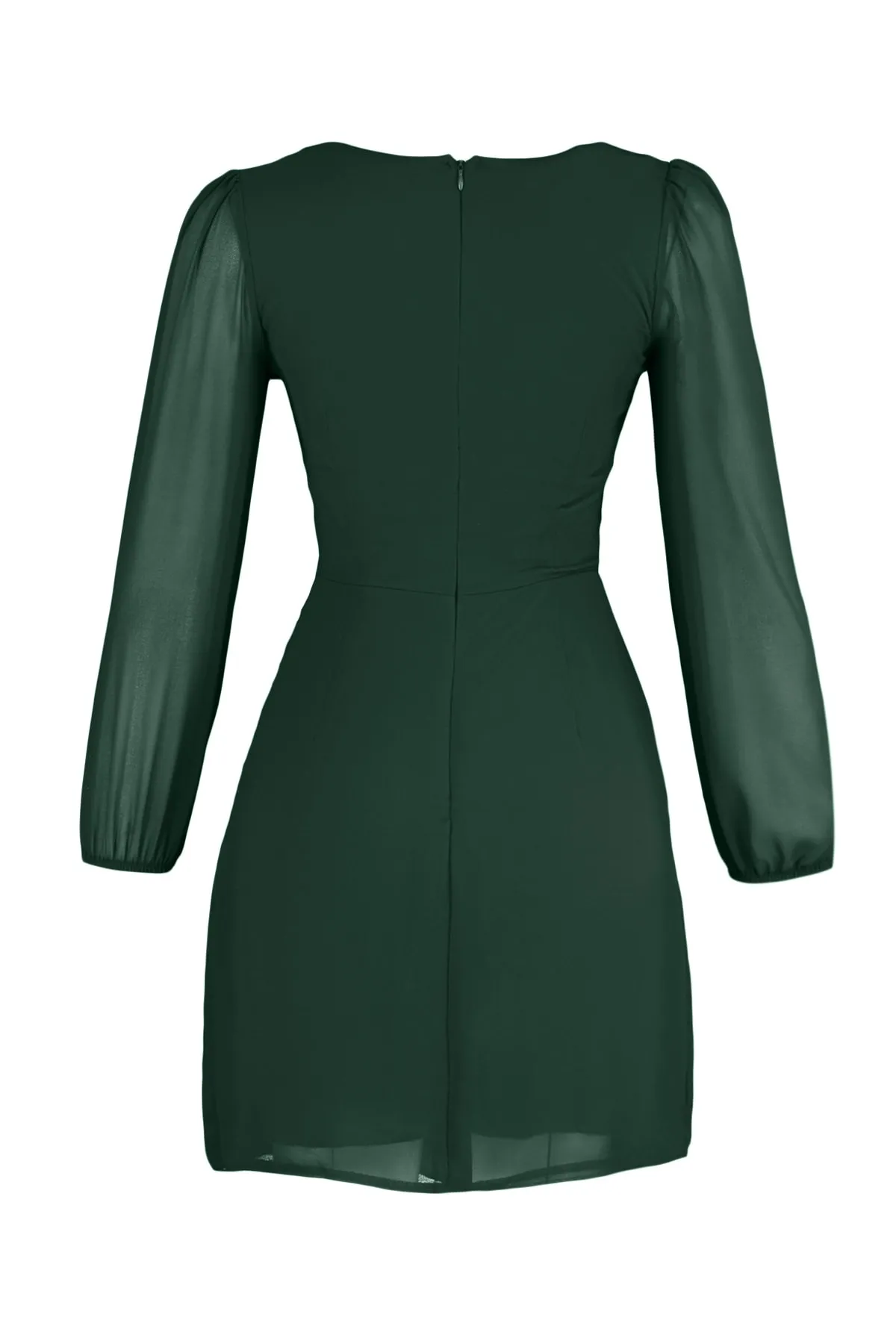 Trendyol Collection  Smaragdgrünes Webkleid mit quadratischem Ausschnitt TWOAW23EL00936