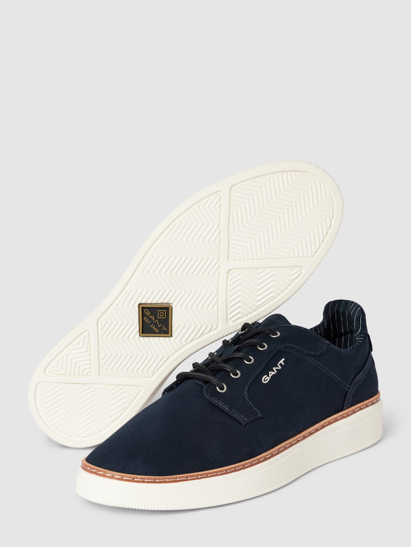 Sneaker mit Label-Stitching Modell 'San Prep' in marineblau