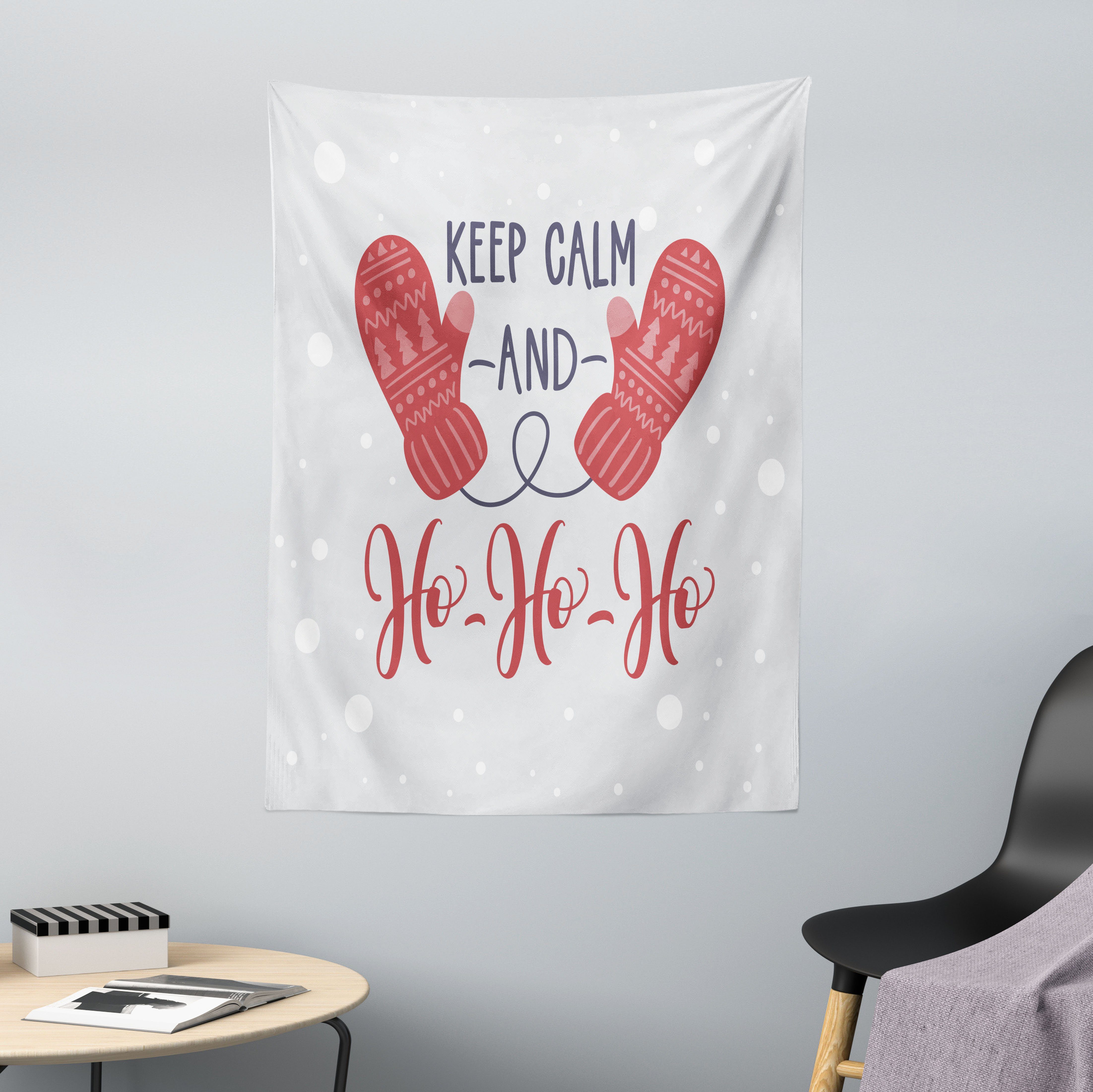 Wandteppich aus Weiches Mikrofaser Stoff Für das Wohn und Schlafzimmer, Abakuhaus, rechteckig, Ruhe bewahren, ruhig bleiben Weihnachten Fun Wörter Weihnachts