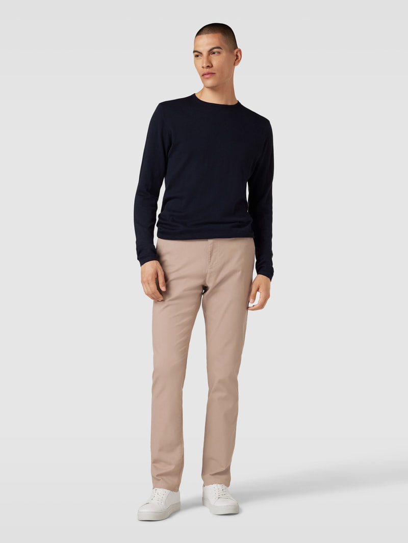 Slim Fit Chino mit Strukturmuster in beige