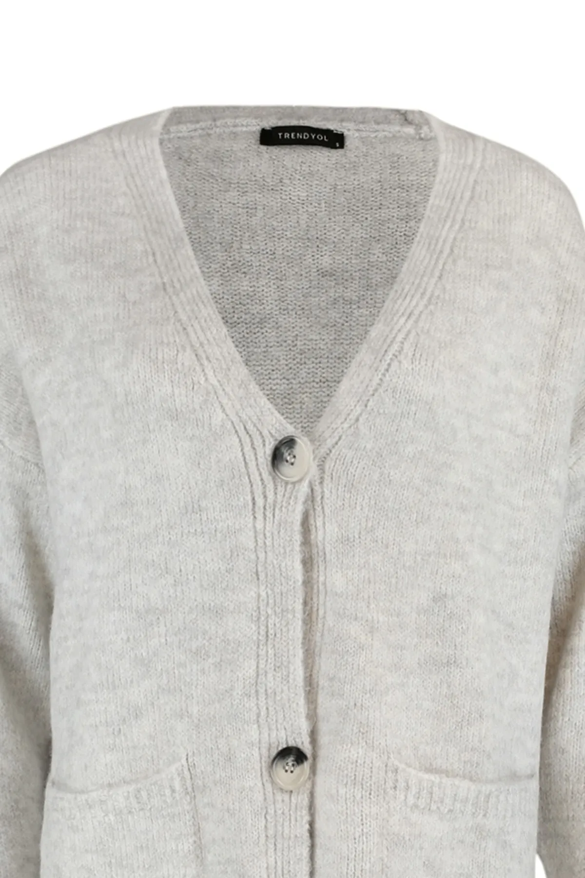 Trendyol Collection  Stone Basic Weich Strukturierte Strick-Strickjacke TWOAW20HI0213