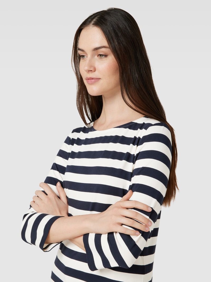 T-Shirt mit 3/4-Arm in marineblau