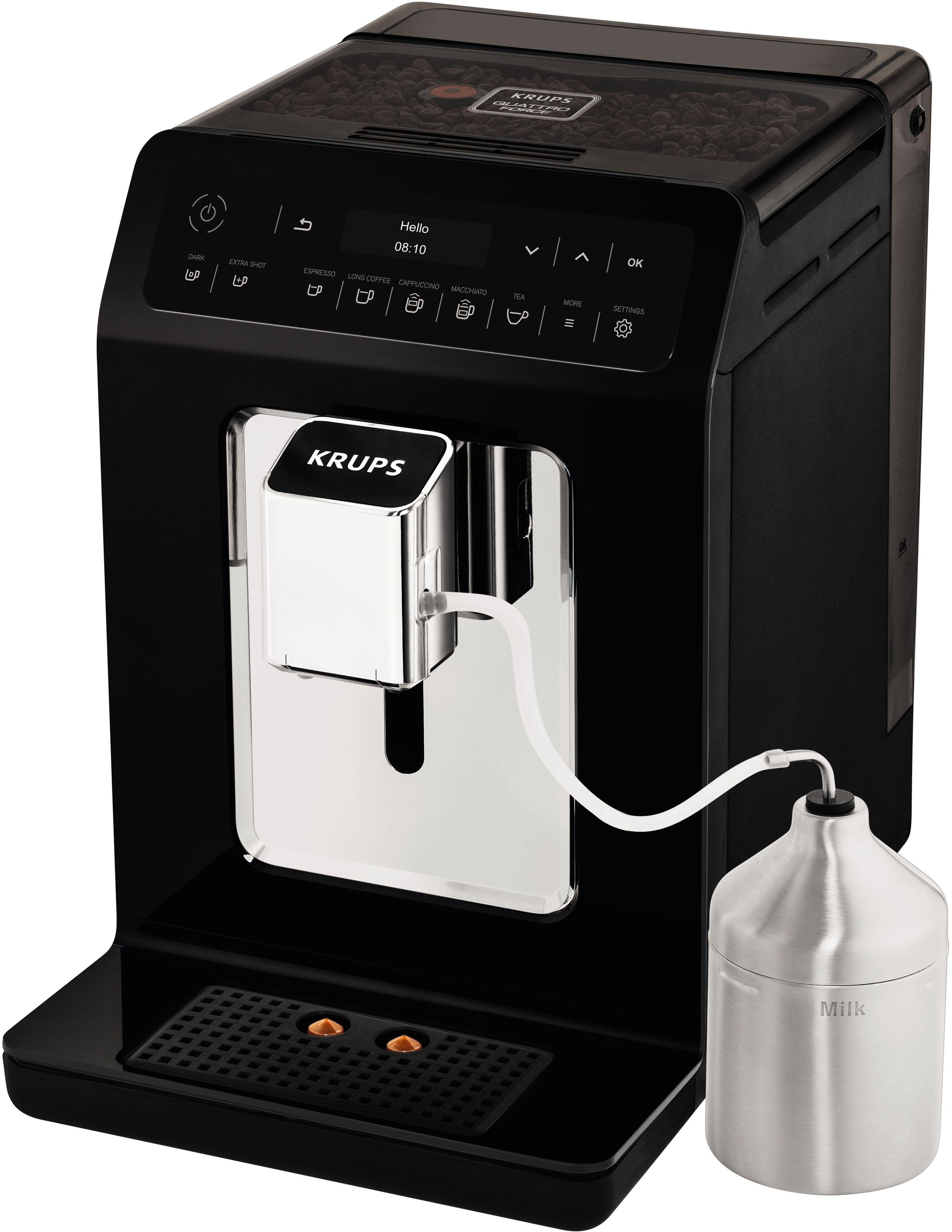Krups Kaffeevollautomat EA8918 Evidence, OLED-Display, 12 Kaffee- und3 Tee-Variationen, 2-Tassen Funktion