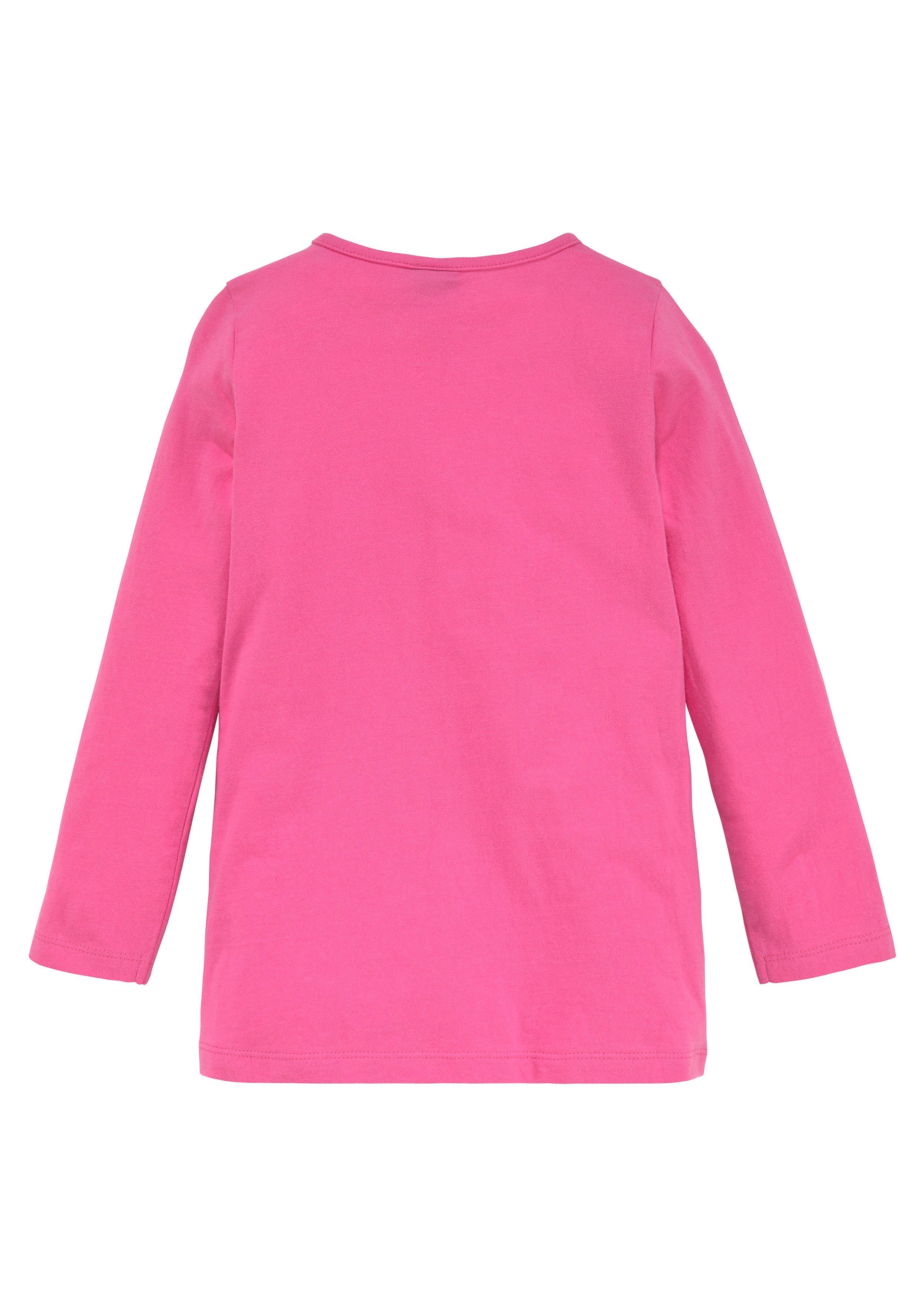 KIDSWORLD Longshirt (2-tlg., 2er-Pack) mit großem Print und schönen Streifen