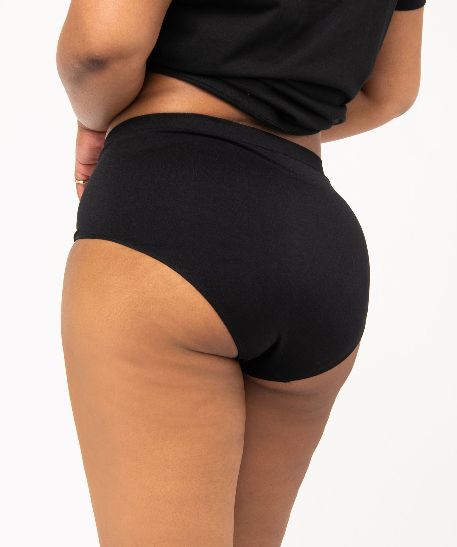 Culotte femme grande taille en microfibre sans coutures noir | GEMO