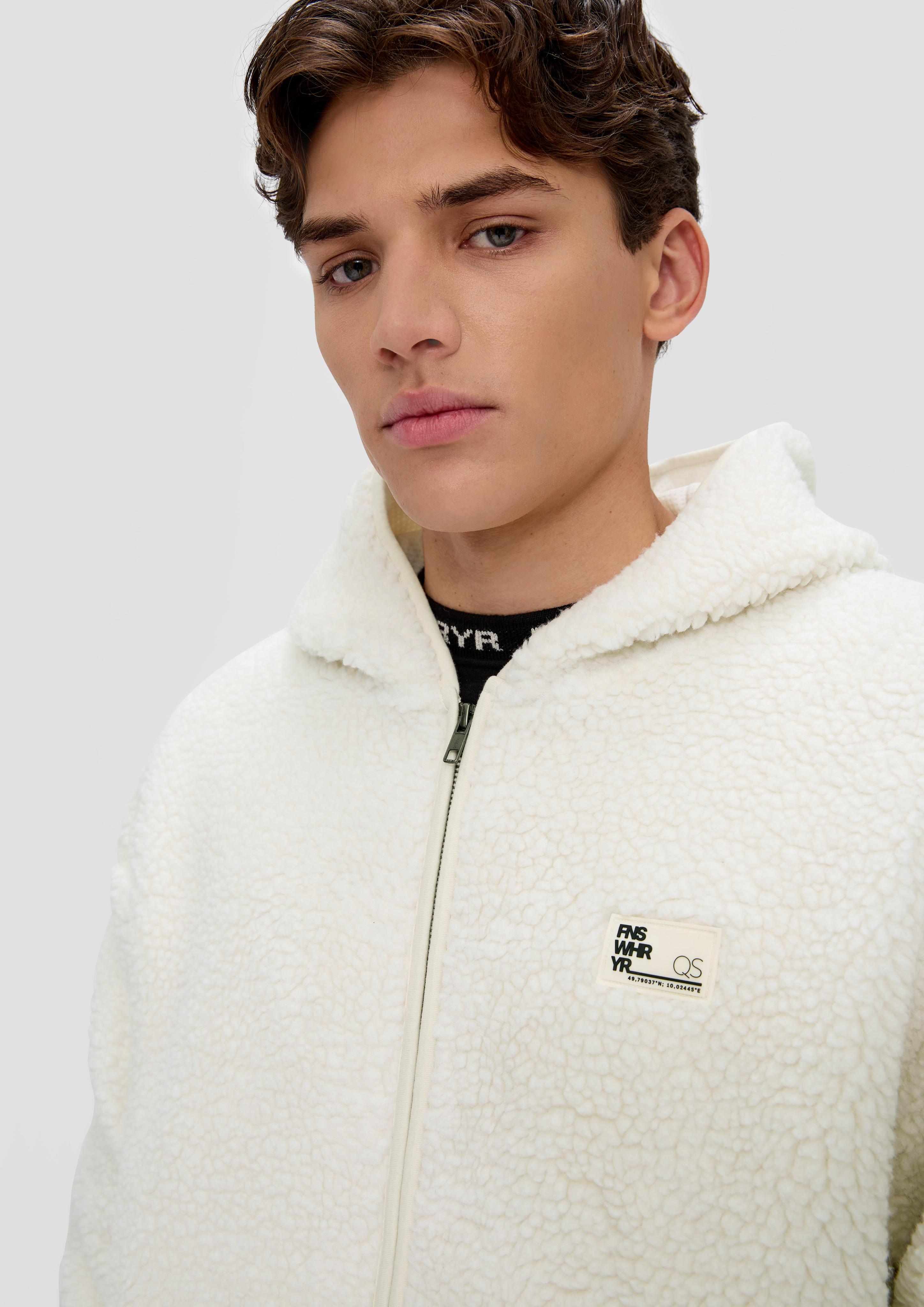 Kapuzenjacke aus Teddy-Plüsch  2135211-8000