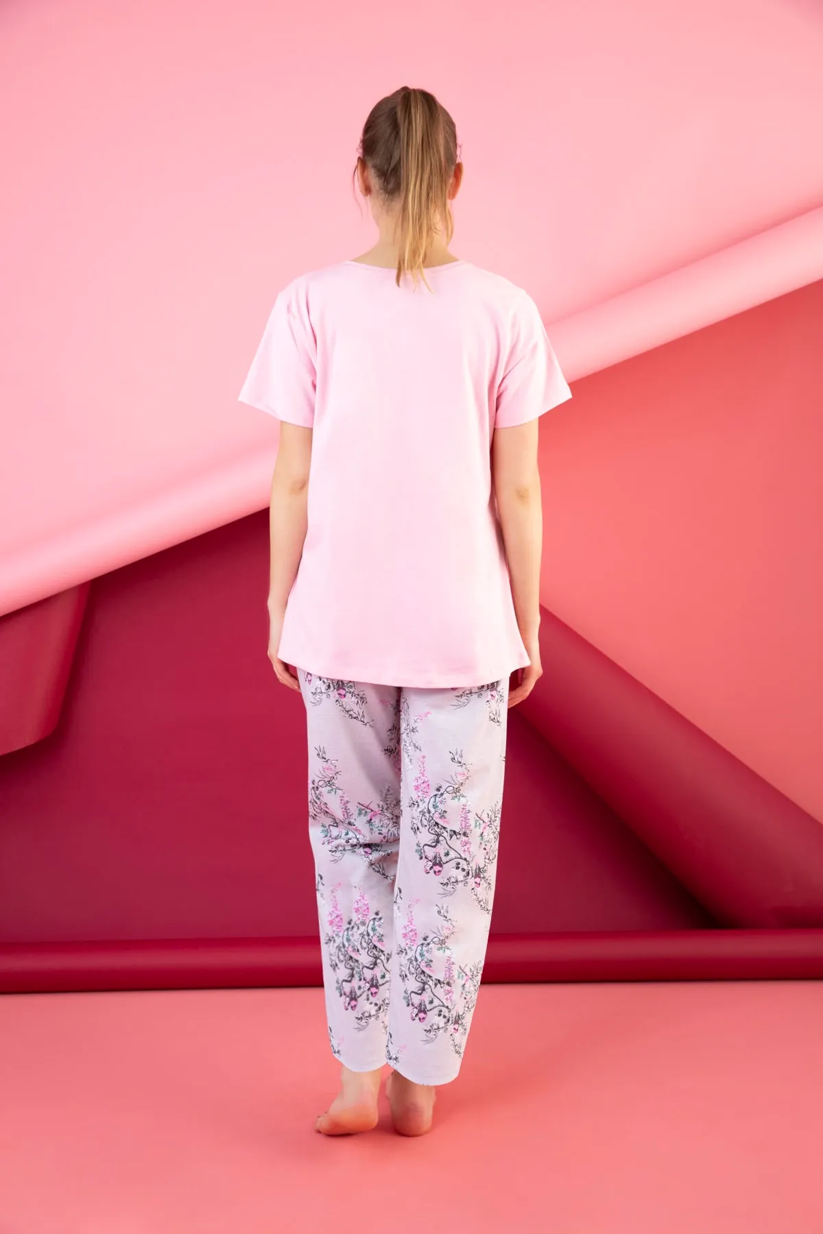 STRAWBERRY  BEDRUCKTES PYJAMA-SET AUS BAUMWOLLE