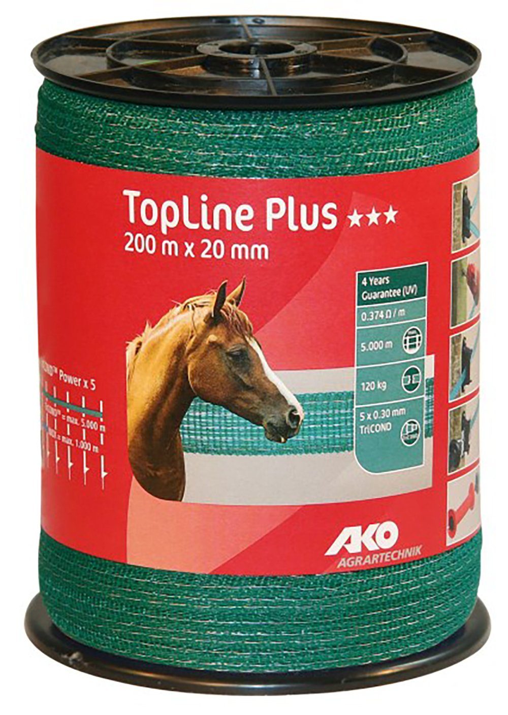 Kerbl Weidenzaun Kerbl TopLine 200m Weidezaunband 20mm grün 449108