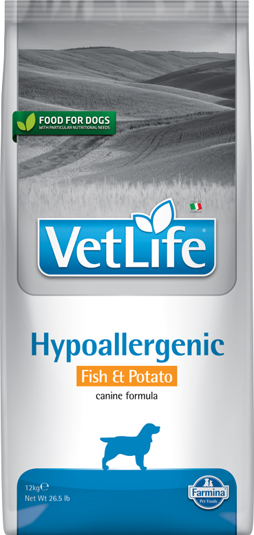 VetLife Hypoallergenes Hundefutter VetLife Farmina Hypoallergenic Fisch & Kartoffel 12 kg