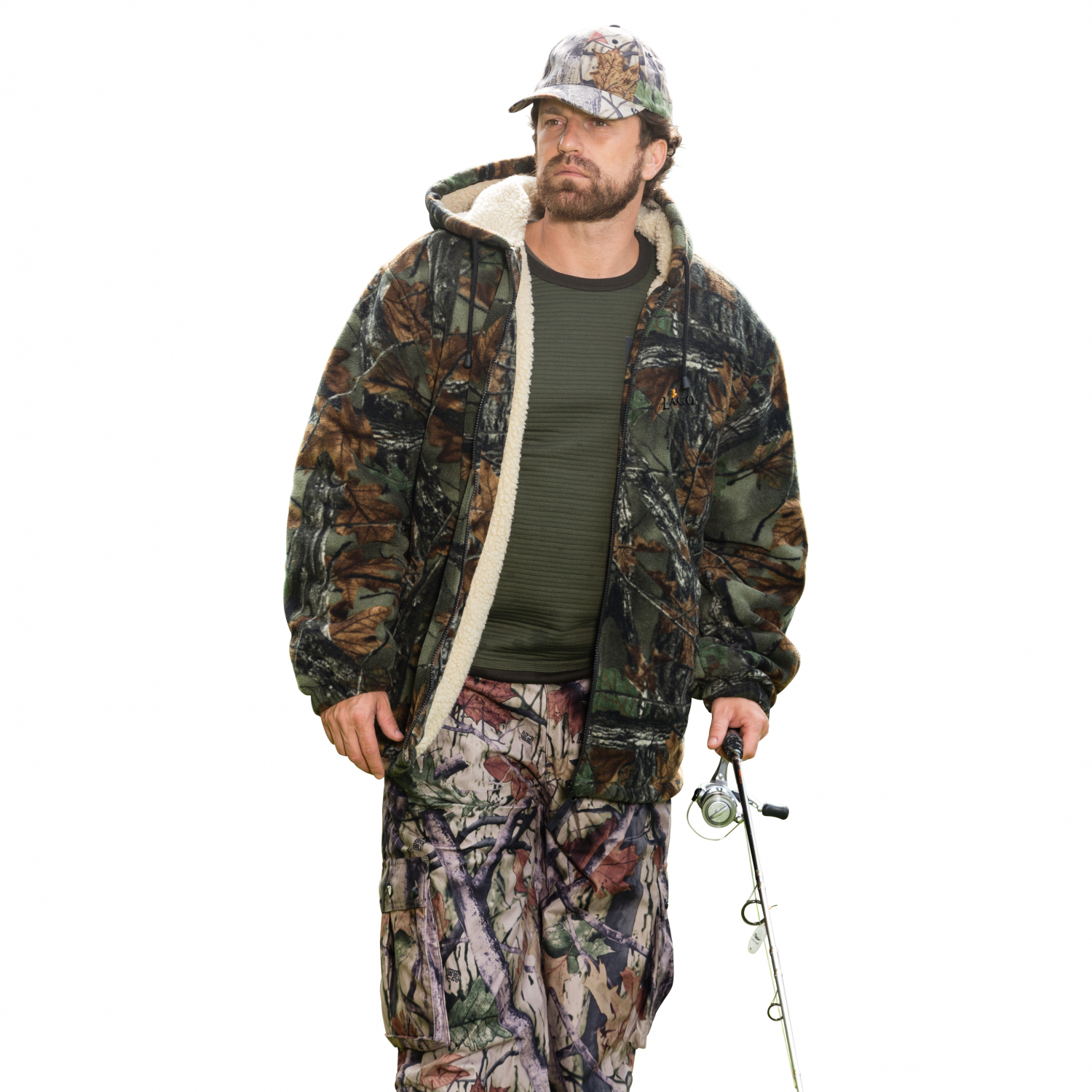 il Lago Basic Herren Thermo Fleecejacke (camouflage)