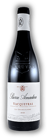 Pierre Amadieu, Vacqueyras, A.C., La Grangeliere, 2021, Cotes du Rhone rouge  Pierre Amadieu, Vacqueyras, A.C., La Grangeliere, 2021, Cotes du Rhone rouge  Der sehr traditionell ausgearbeitete Vacqueyras La Grangelière A.C. reift etwa 12- 15 Monate i