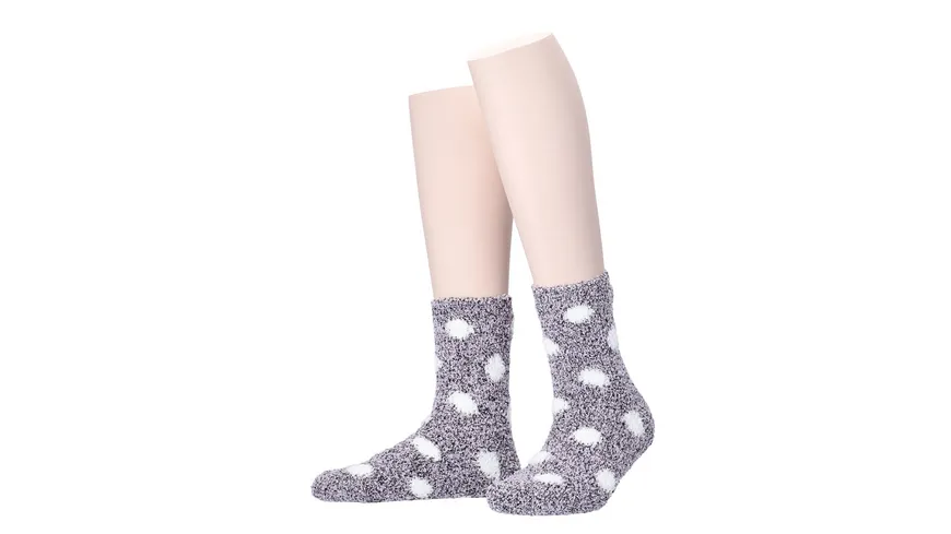 MOVE UP Damen Kuschelsocken Punkte altrosa