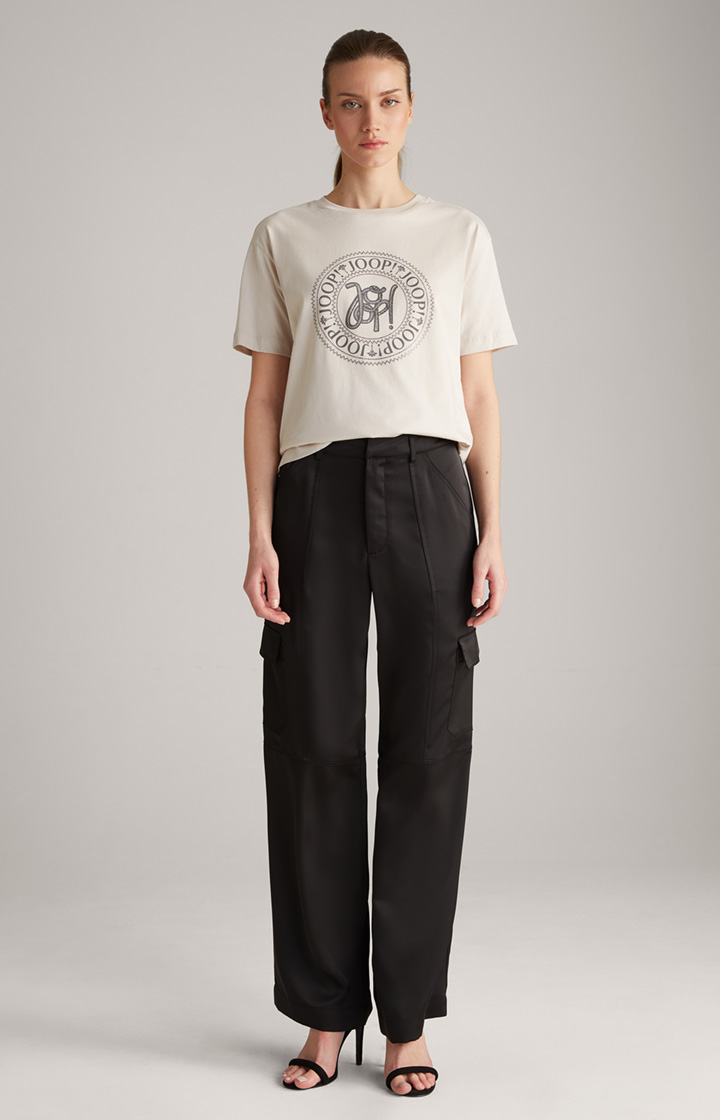 Baumwoll-T-Shirt in Beige