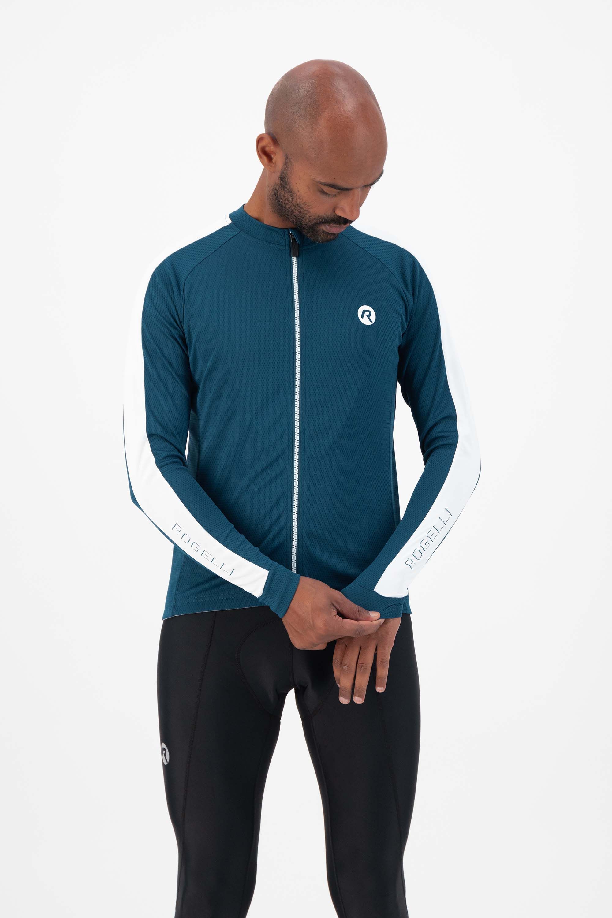 Rogelli Explore Blue White Herren Langarm-Radtrikot