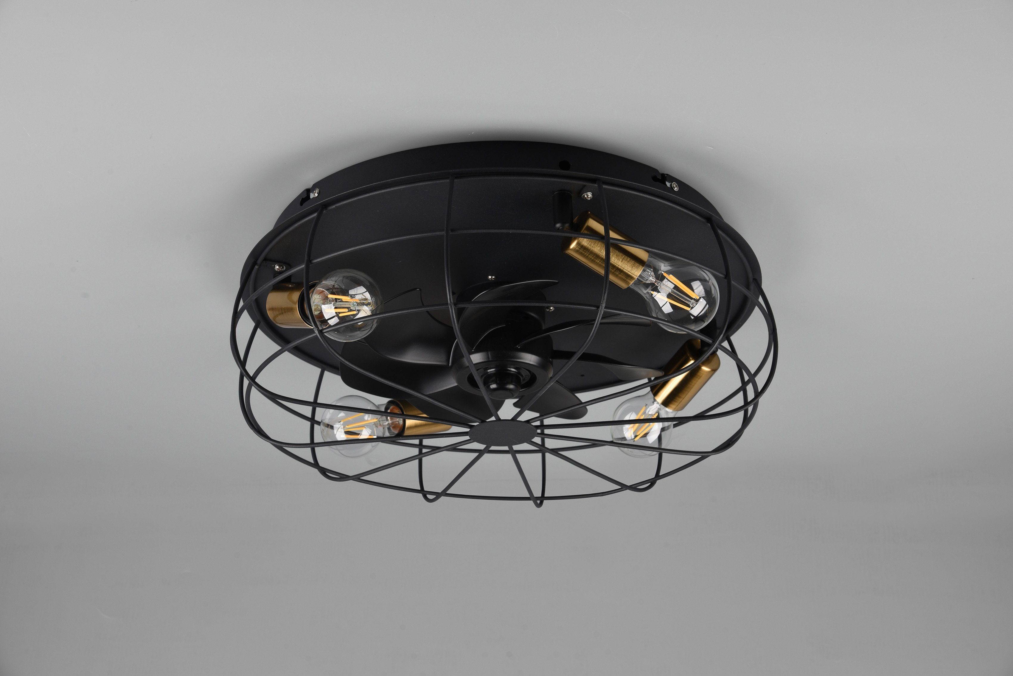 TRIO Leuchten Deckenleuchte Trondheim, Timerfunktion, Ventilatorfunktion, Leuchtmittel wechselbar, mit Ventilator, Fernbedienung., Leuchte/ Ventilator getrennt schaltbar