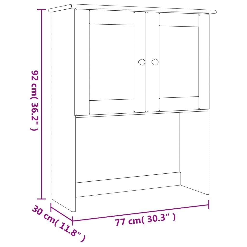 vidaXL Sideboard Sideboard-Aufsatz ALTA 77x30x92 cm Massivholz Kiefer (1 St)