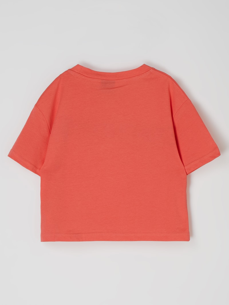 Cropped T-Shirt mit Message-Print in pink