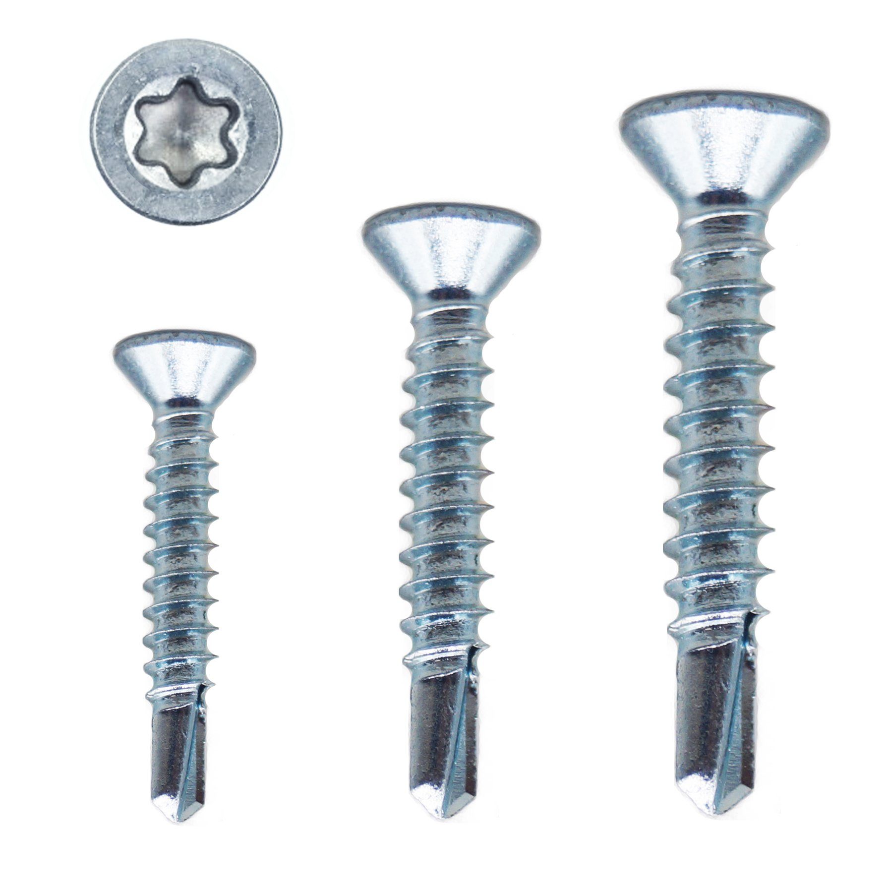 Montage-fix Bohrschraube Blechschrauben mit Bohrspitze - Stahl verzinkt - Senkkopf Form P - TX, (10 St)