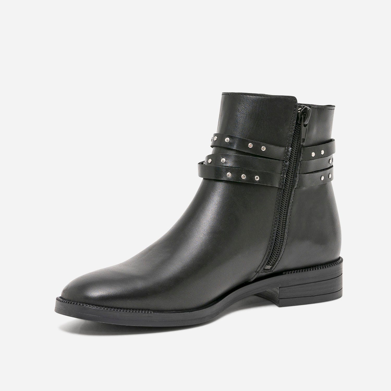 Boots noir en cuir esprit jodhpur