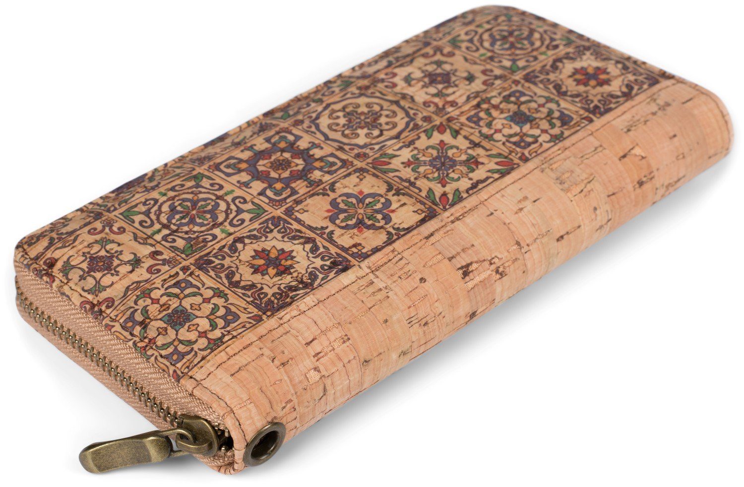 styleBREAKER Geldbörse (1-tlg), Kork Geldbörse mit buntem Muster Print