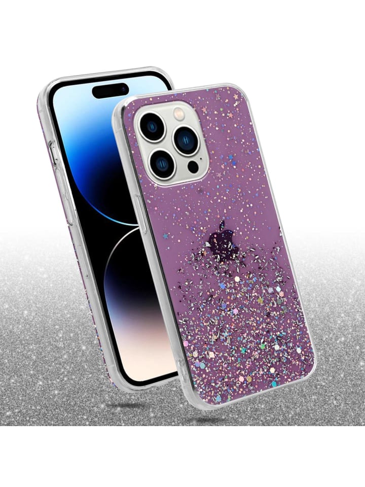 cadorabo Hülle für Apple iPhone 14 PRO MAX Glitter in Lila mit Glitter günstig kaufen onesize
