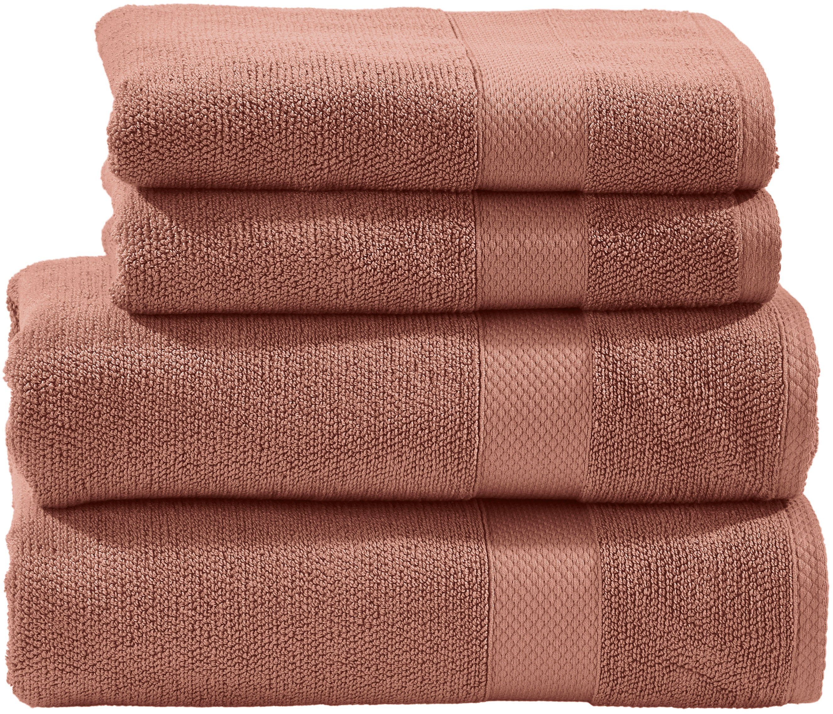 done.® Handtuch Set Deluxe, Zwirnfrottee, (Set, 4-tlg), 2x Gästehandtücher & 2x Handtücher, aus hochwertigem Zwirnfrottier