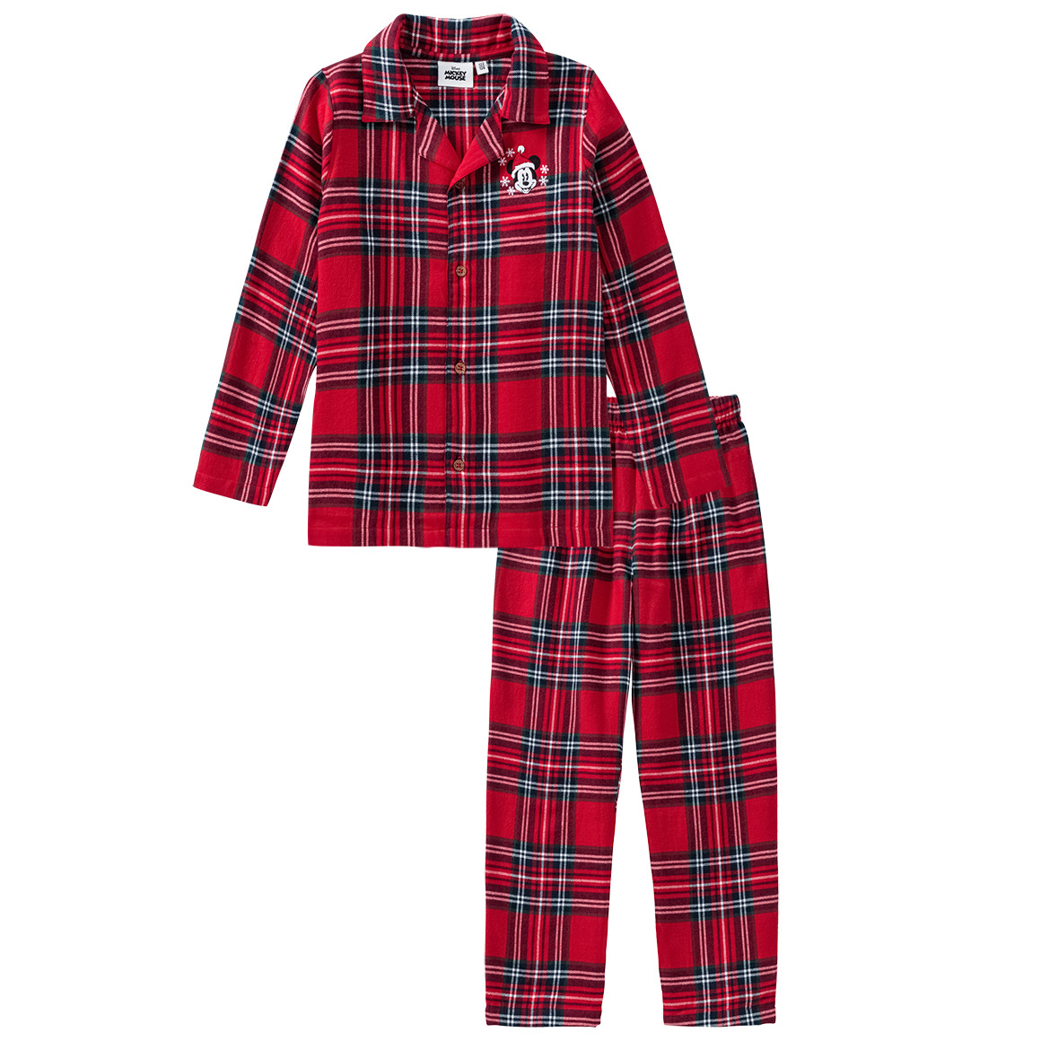 Micky Maus Weihnachtsschlafanzug zweiteilig rot / dunkelblau